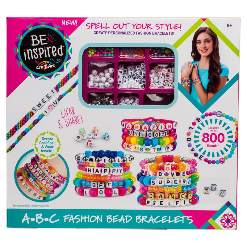 Cra-Z-Art Be Inspired ABC Fashion Bead Bracelet Studio, 800+ Multi-Color Beads