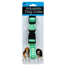 Adjustable Dog Collar with Plaid Design