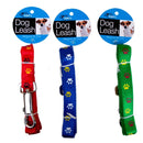 Woven Dog Leash with Paw Print Design