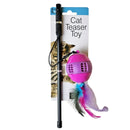 Stretchable Band Cat Teaser Toy with Ball and Feathers