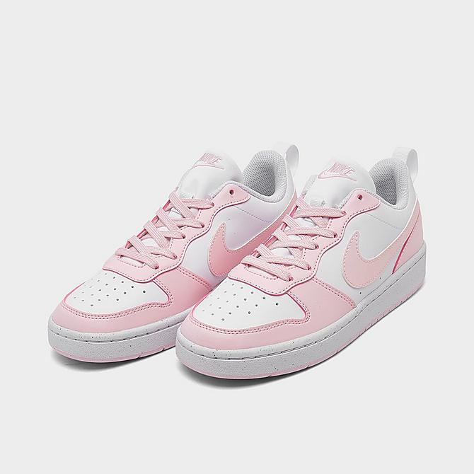 Nike Big Kids' Court Borough Low Recraft Casual Shoes in Pink/White