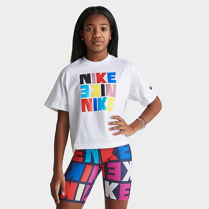 GIRLS' NIKE SPORTSWEAR BLOCK LETTER T-SHIRT