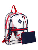 Eastsport Clear Backpack with Pencil Case, Blue/Red
