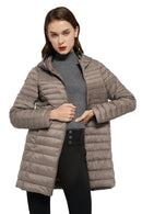 Elezay Women's Lightweight Puffer Jacket Two-Way Zipper Winter Coats Plus Size