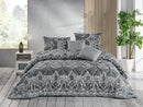 Empire Gray Floral Cotton 9 Piece Bed in a Bag Comforter Set with Sheets
