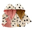 Esaierr Kids Baby Boys Girls Spring Autumn Jacket Infant Lightweight with Hooded Cartoon Coats Toddler Infant Dot Print Outerwear for 9M-5Y