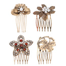 Etereauty Hair Comb Combs Fancy Accessories Decorative French Side Rhinestone Clips Accessory Flower Bridal Pearl