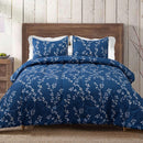 Exclusivo Mezcla 3-Piece Floral Queen Comforter Set, Comforter for All Seasons with 2 Pillow Shams, Navy