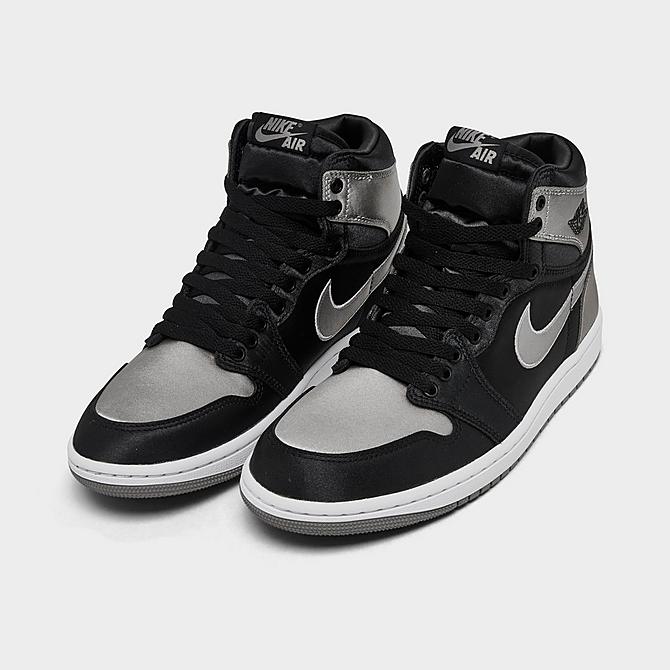 Women's Air Jordan Retro 1 High OG SE Casual Shoes in Black/Metallic/Black