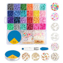 FGY 5540PCS Clay Beads Kit 24 Colors 6mm, DIY Bead Bracelet Kit for Necklaces Jewelry Making
