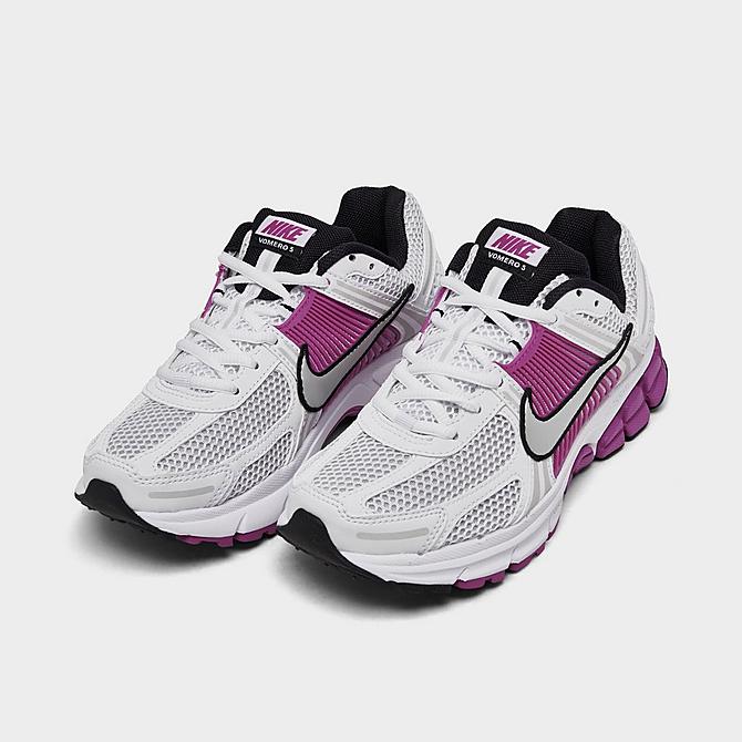 Nike Women's Zoom Vomero 5 Casual Shoes in White/Purple/White