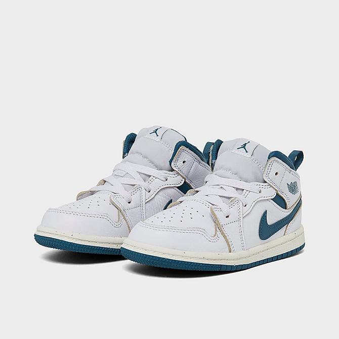 Kids' Toddler Air Jordan Retro 1 Mid SE Casual Shoes in Blue/White/White