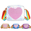 Fashion Heart Girls Small Shoulder Bags Kids Coin Purse Lovely Children's Messenger Bag,Silver