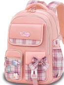 Ficcug Girls School Bag Backpacks,Waterproof Primary Students Bookbags for Kids