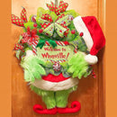 Christmas Wreaths,Plushed Grinch Stole, Burlap Garlands,Wall and Door Decorations