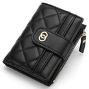GAEKEAO Small Wallet for Women Slim Bifold Leather Credit Card Holder Wallets Zipper Pocket Coin Purse with ID Window