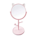 Cute Cat Ear Vanity Mirror With Hooks and Tray