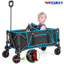 Gathered Collapsible Mini Camping Wagon, Vecukty Portable Foldable Minivan, Utility Grocery Wagon with 150lbs, for Shopping,Sports,Fishing,Beach,Garden,Black