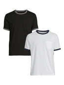 George Men’s & Big Men's Ringer Tee with Short Sleeves, 2-Pack, Sizes S-3XL