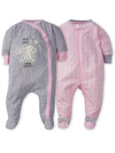 Gerber Baby Girl Sleep 'N Play Footed Pajamas, 2-Pack