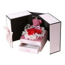 Gifts for Women,Preserved Real Red Rose Moss Bear Gifts with Necklace Jewelry Box