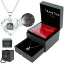 Gpoty Preserved Real Rose with Necklace Enchanted Rose Flower Gifts