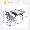 Height Adjustable Kids Study Desk and Chair Set