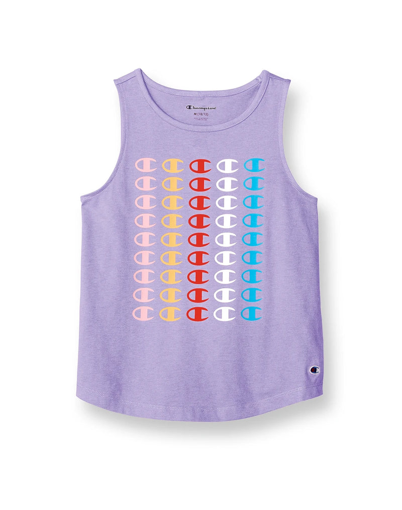 BIG GIRLS' CLASSIC TANK, REPEATING ICONIC C LOGO