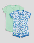 Hanes Zippin Baby Knit Short Sleeve Rompers, Zipper & 4-Way Stretch, Boys & Girls, 2-Pack