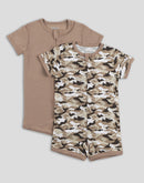 Hanes Zippin Baby Knit Short Sleeve Rompers, Zipper & 4-Way Stretch, Boys & Girls, 2-Pack