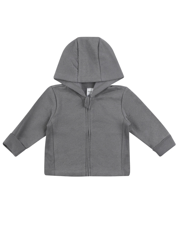 Hanes Zippin Baby Fleece Full-Zip Hooded Jacket, Adjustable Cuffs, Boys & Girls