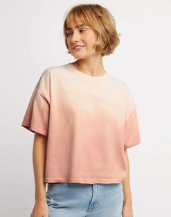 Hanes Originals Women's Garment Washed Crop T-Shirt, Ombre Dye