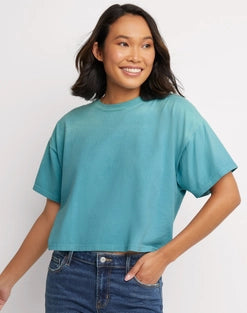 Hanes Originals Women's Garment Washed Crop T-Shirt, Ombre Dye