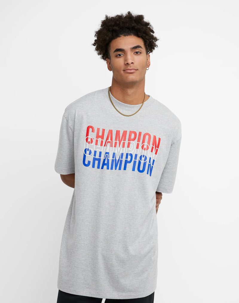 BIG & TALL CLASSIC GRAPHIC TEE, WAVY REPEAT CHAMPION