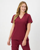 Hanes Comfort Fit Scrubs Women's Scrub Top Afternoon Burgundy