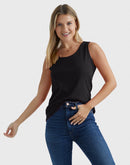 Hanes Mini-Ribbed Cotton Tank Black