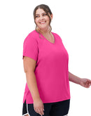 Hanes Just My Size Cool DRI Women's V-Neck T-Shirt (Plus ) Vivid Fuchsia