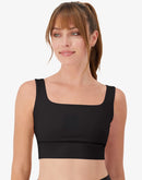 Hanes Moves Women's Square Neck Crop Bralette Black