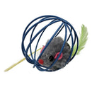 Feathered Mouse in Ball Cage Cat Toy