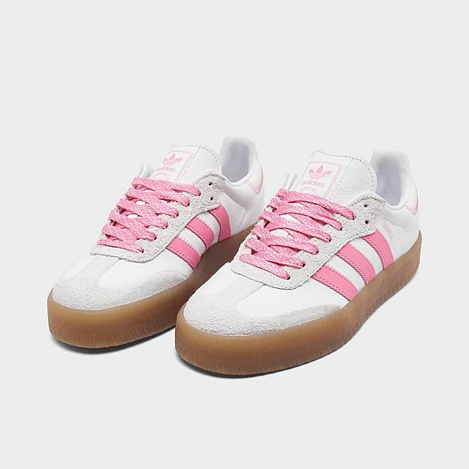 Adidas Women's Originals Sambae Casual Shoes in White/Pink/Cloud White