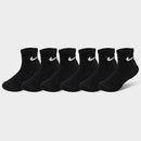 Nike Little Kids' Dri-FIT Ankle Socks (6-Pack) in Black/Black