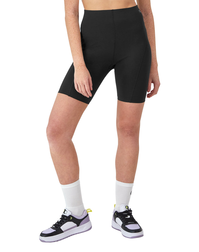 Women's Champion Absolute Lift Bike Shorts, C Logo, 8" Black