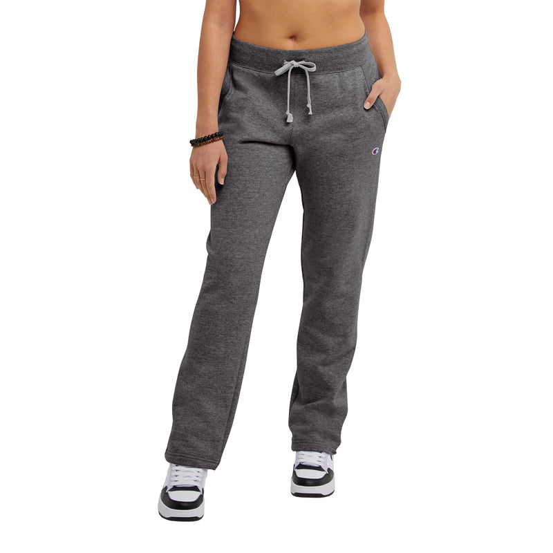 Women's Champion Powerblend Pants, C Logo, 31" Granite Heather