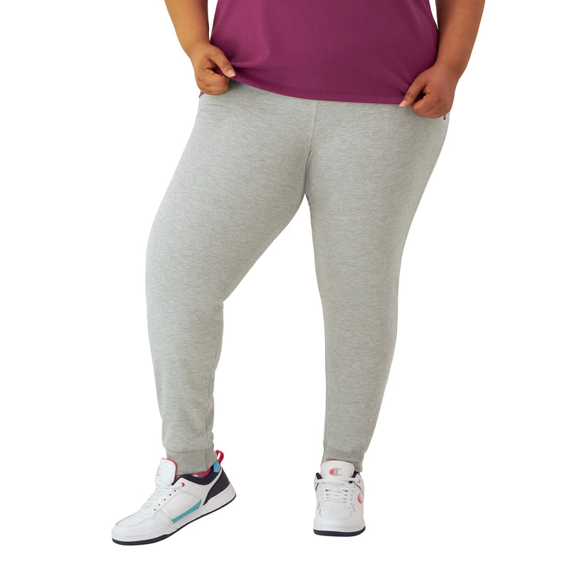 Women's Champion Powerblend Joggers, C Logo, 29" (Plus Size) Oxford Grey