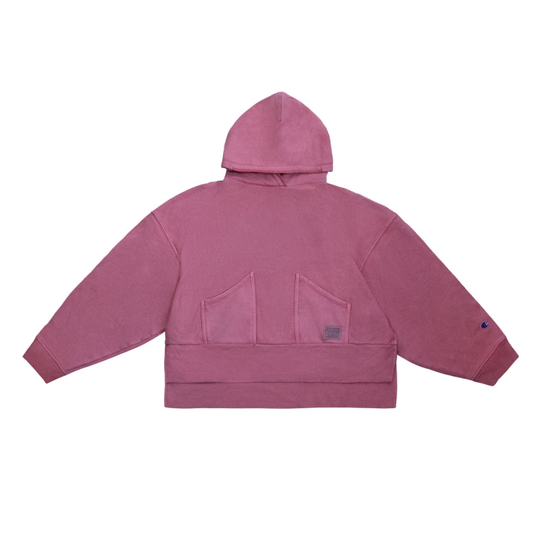 Women's Champion Reverse Weave Hoodie, Vintage Wash, Dry Goods Label Time Capsule Picante Pink