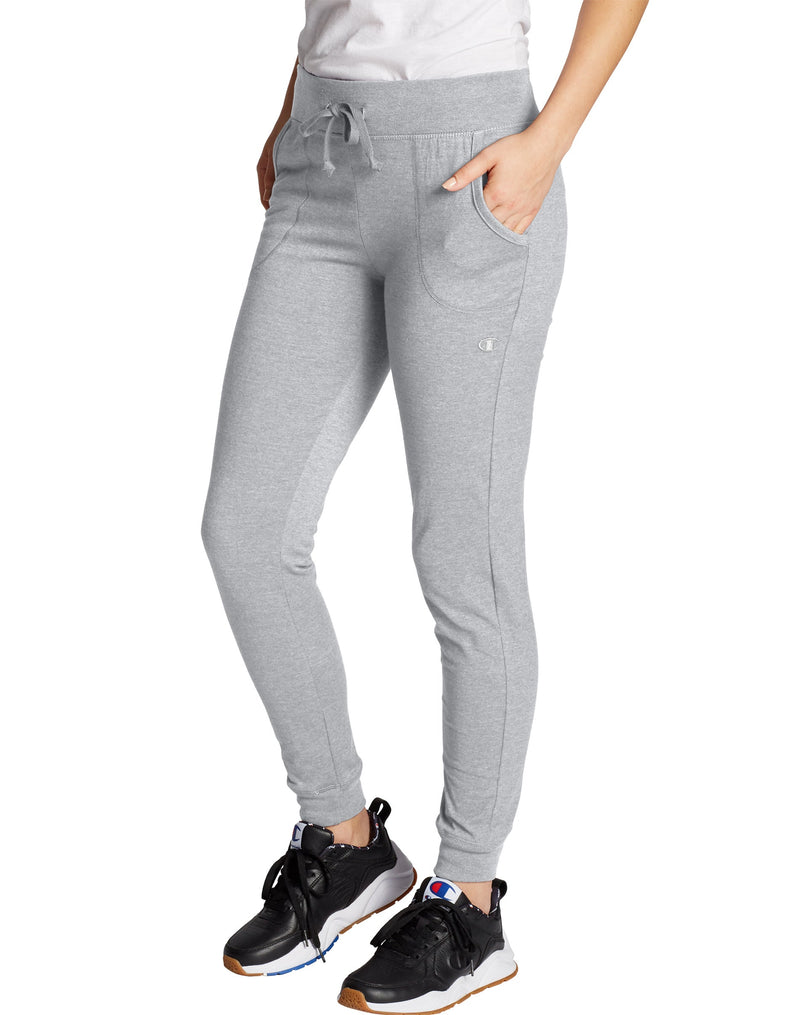 Women's Champion Lightweight Lounge Joggers, C Logo, 29" Oxford Grey