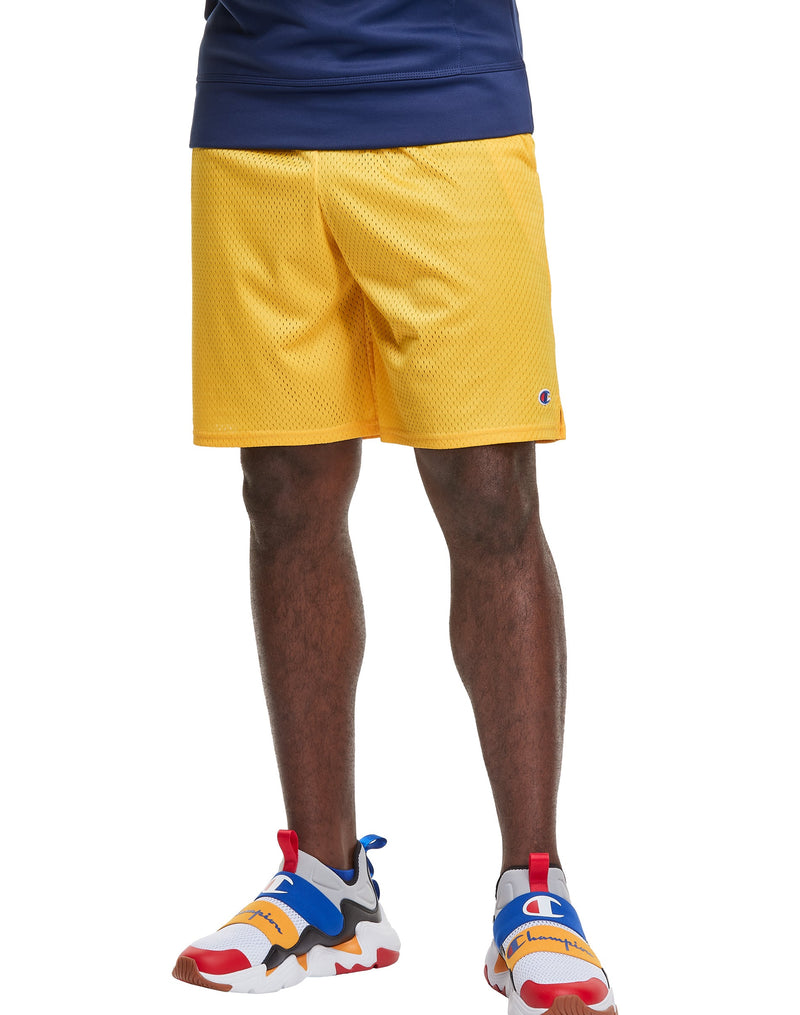 Men's Champion Mesh Shorts, 9" Team Gold