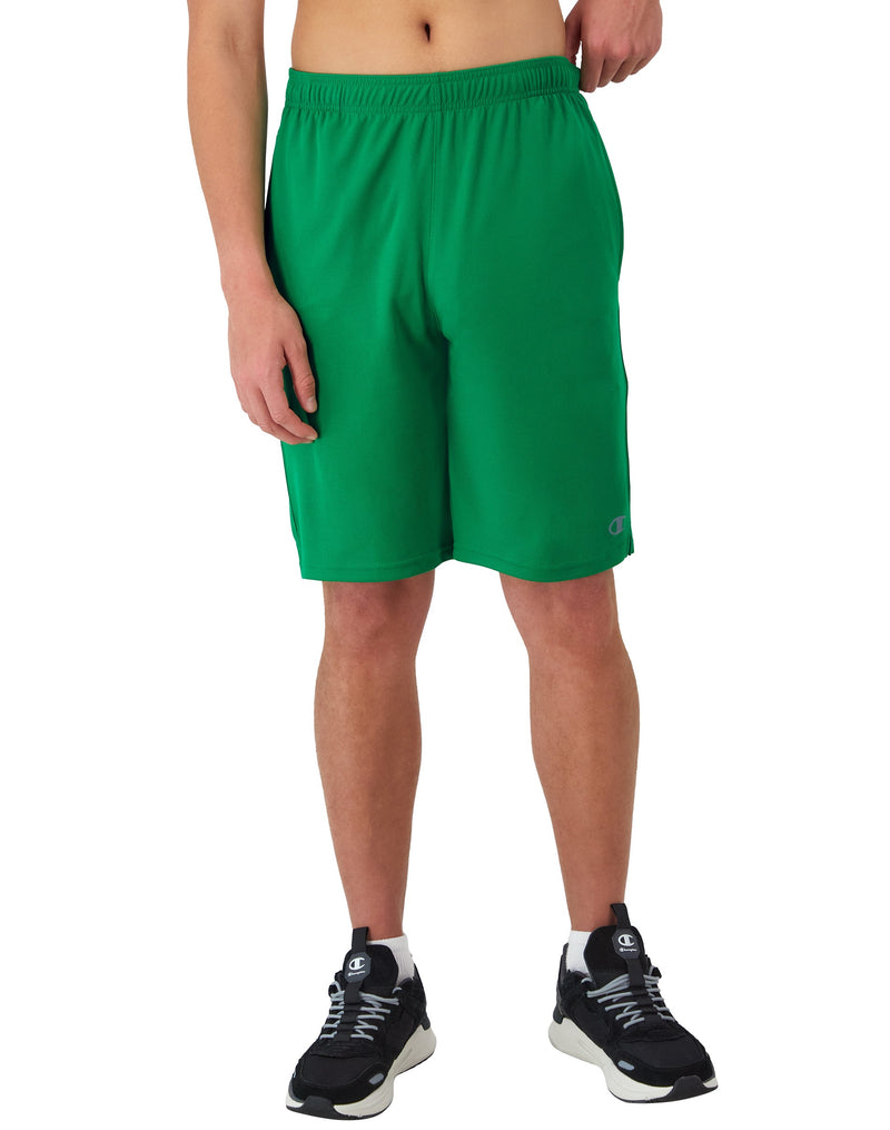 Men's Champion Sport Shorts, Moisture Wicking, 10" Fresh Green Leaf