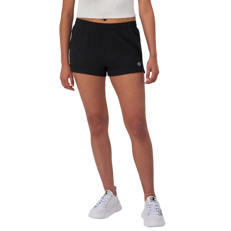 Women's Champion Practice Shorts, C Logo, 3.5" Black