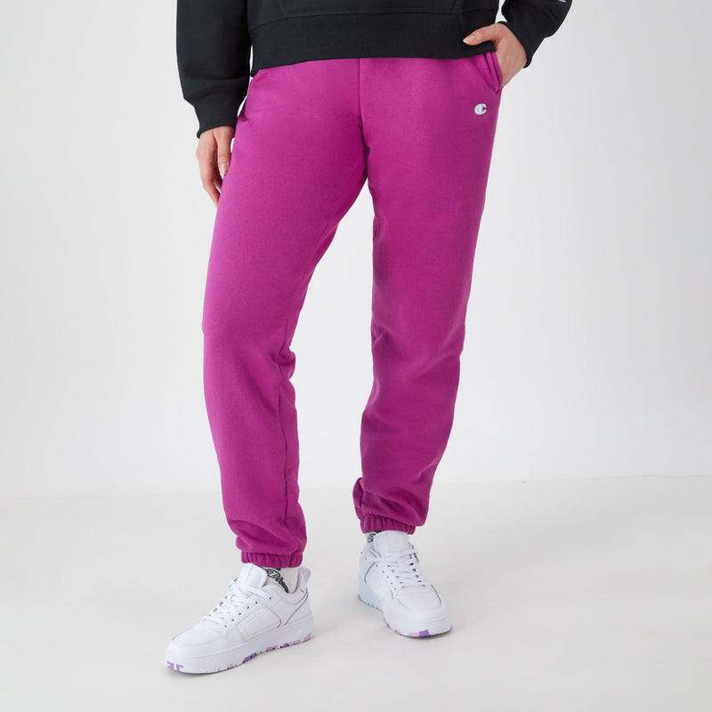 Women's Champion Powerblend Oversized Sweatpants, C Logo, 29" Razzleberry/White